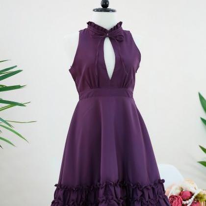 Handmade Dress Marry Sundress Plum Dress Ruffle..