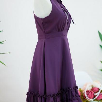 Handmade Dress Marry Sundress Plum Dress Ruffle..