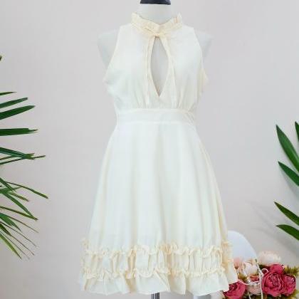 Handmade Dress Marry Sundress Pale Yellow Dress..