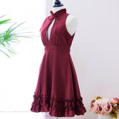 Handmade Dress Marry Sundress Burgundy Dress Red..