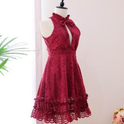 Handmade Dress Marry Sundress Burgundy Dress Red..