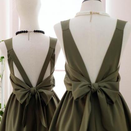 Handmade Dress Dark Olive Green Dress Olive Green..