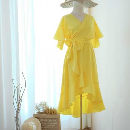 Rose I Lemon Yellow Bridesmaid Dresses Party Wrap..