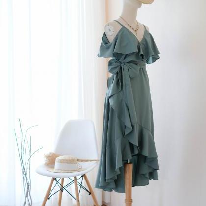 Rose Ii Earthy Sage Green Bridesmaid Dresses Party..