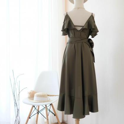 Rose Ii Olive Green Bridesmaid Dresses Party Wrap..