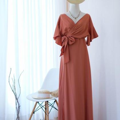Rose Iii Rustic Orange Copper Bridesmaid Dress..