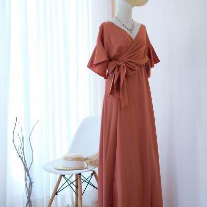 Rose Iii Rustic Orange Copper Bridesmaid Dress..