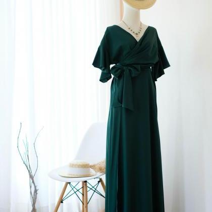 Rose Iii Forest Green Bridesmaid Dress Wrap Party..