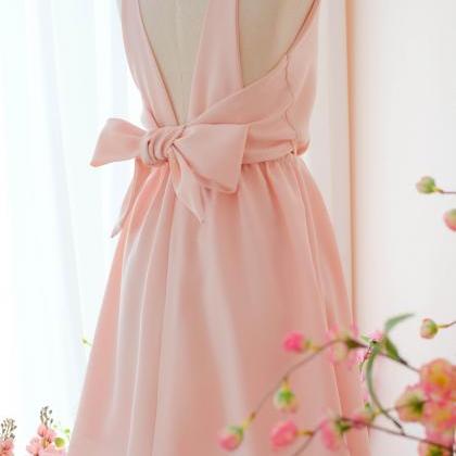 Kate Backless Bridesmaid Dress Pink Blush Dress