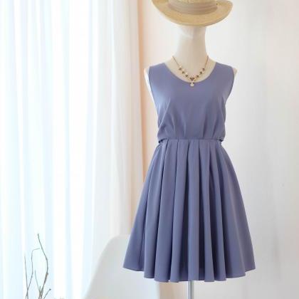 Kate Backless Bridesmaid Dress Grayish Blue Dress