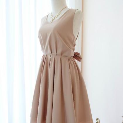 Kate Backless Bridesmaid Dress Beige Taupe Dress
