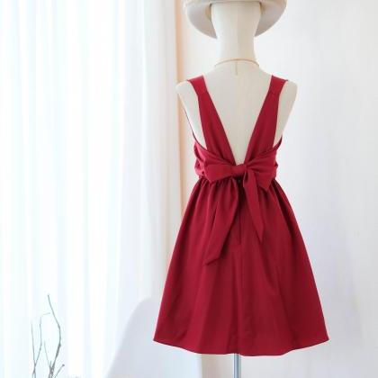 Kate Backless Bridesmaid Dress Earthy Blood Red..
