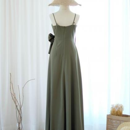 Linh Olive Green Bridesmaid Dress Bridal Dress..