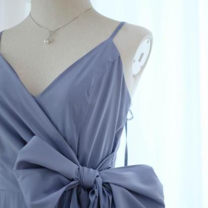 Linh Grayish Blue Bridesmaid Dress Bridal Dress..