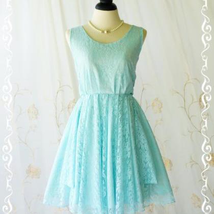 A Party V Shape Dress Bright Blue Lace Party Dress..