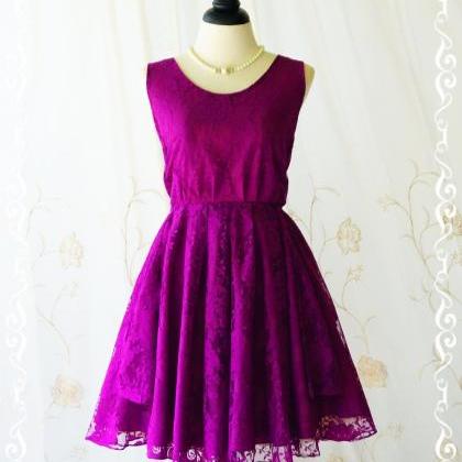 A Party V Shape Dress Magenta Purple Backless..