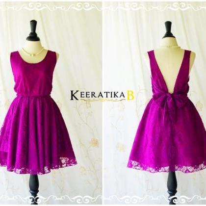 A Party V Charming Dress Magenta Purple Lace Dress..