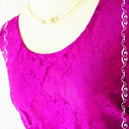 A Party V Charming Dress Magenta Purple Lace Dress..