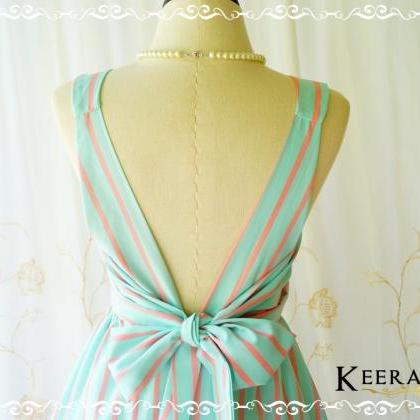 A Party V Charming Backless Dress Pale Blue/pink..