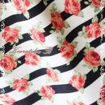 Miss Floral - Stripe And Roses Print Spring Summer..