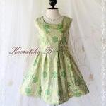 Classical Simply Dress - Elegant Golden And Green..