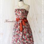 Mind - Sweet Cutie Floral Strapless Dress Spring..