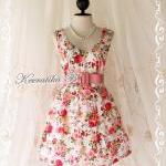 Lady Tea Dress - Sweet Cutie Glamorous Pale Floral..