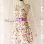Lady Tea Dress - Sweet Cutie Glamorous Pale Floral..