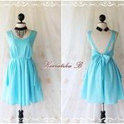 A Party V Shape - Prom Party Cocktail Bridesmaid Dinner Wedding Night Dress Light Baby Blue Sweet Gorgeous Glamorous Dress