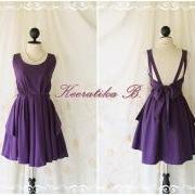 A Party - V Shape Style - Prom Party Cocktail Bridesmaid Dinner Wedding Night Dress Dusty Plum/Eggplant Color Glamorous Cocktail Dress