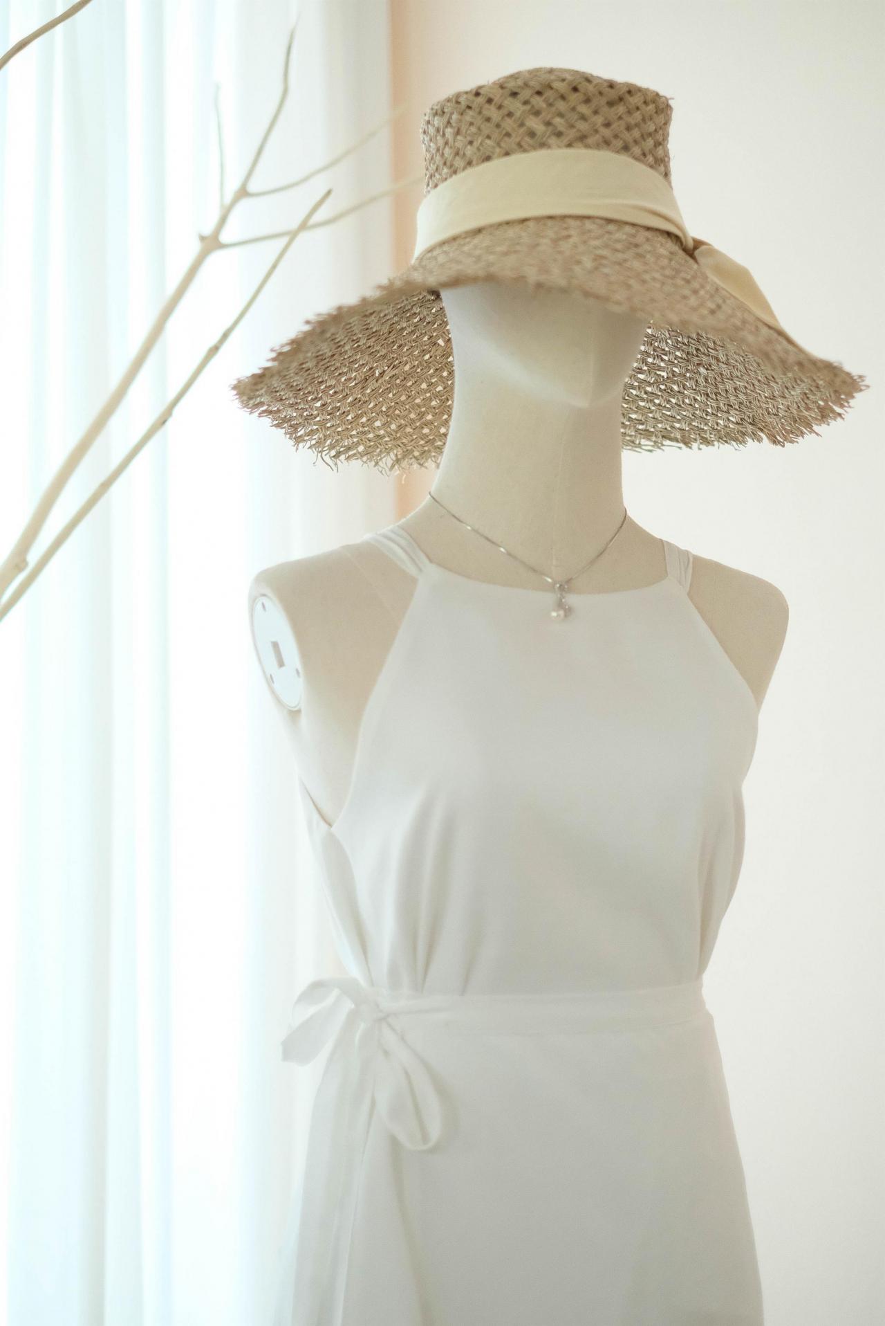 Rose Iv White Linen Bridesmaid Dresses Party Summer Wrap Dress