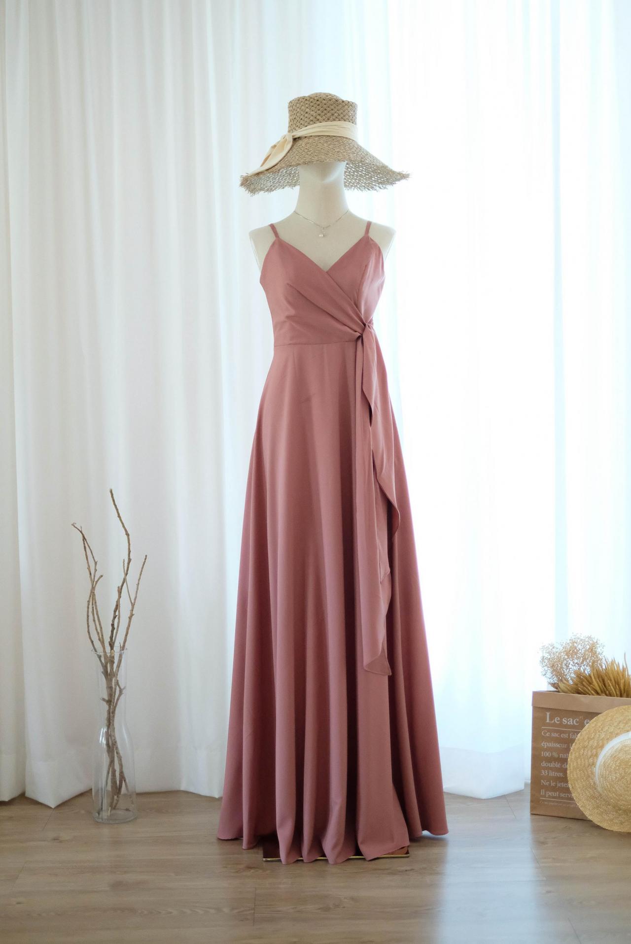 Linh English Rose Pink Bridesmaid Dress Bridal Dress Floor Length Cocktail Party Wedding Dresses