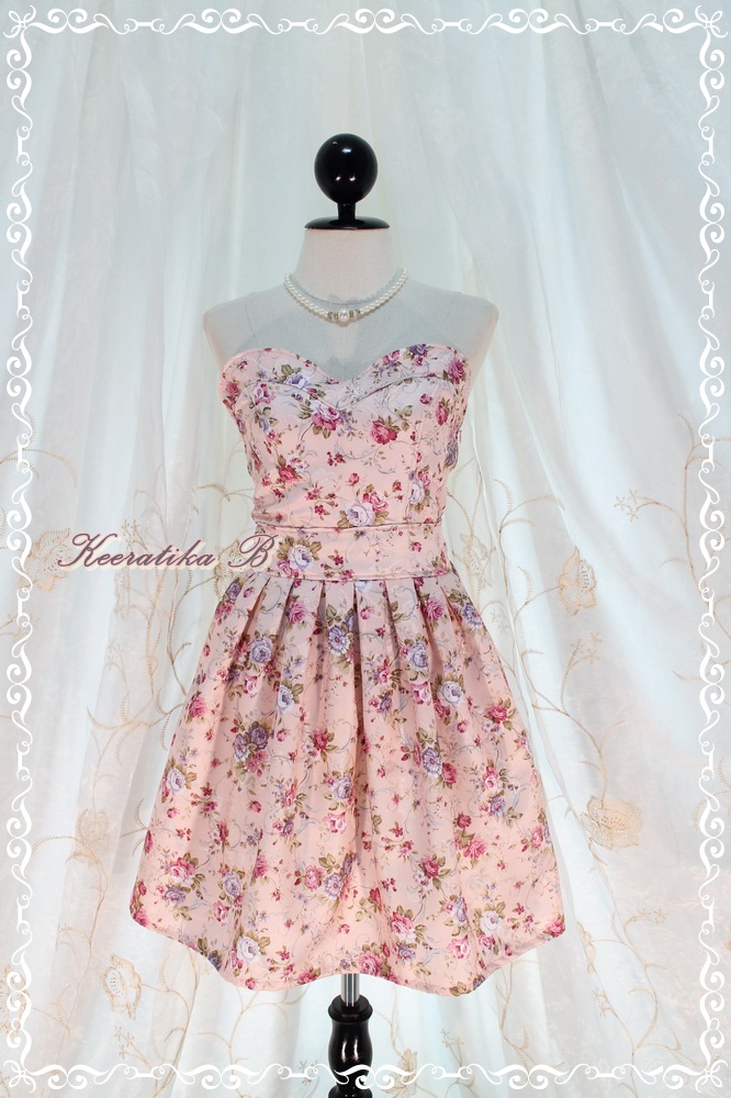 A Lovely Queen - Strapless Classic Cocktail Dress Pale Pink Playful ...