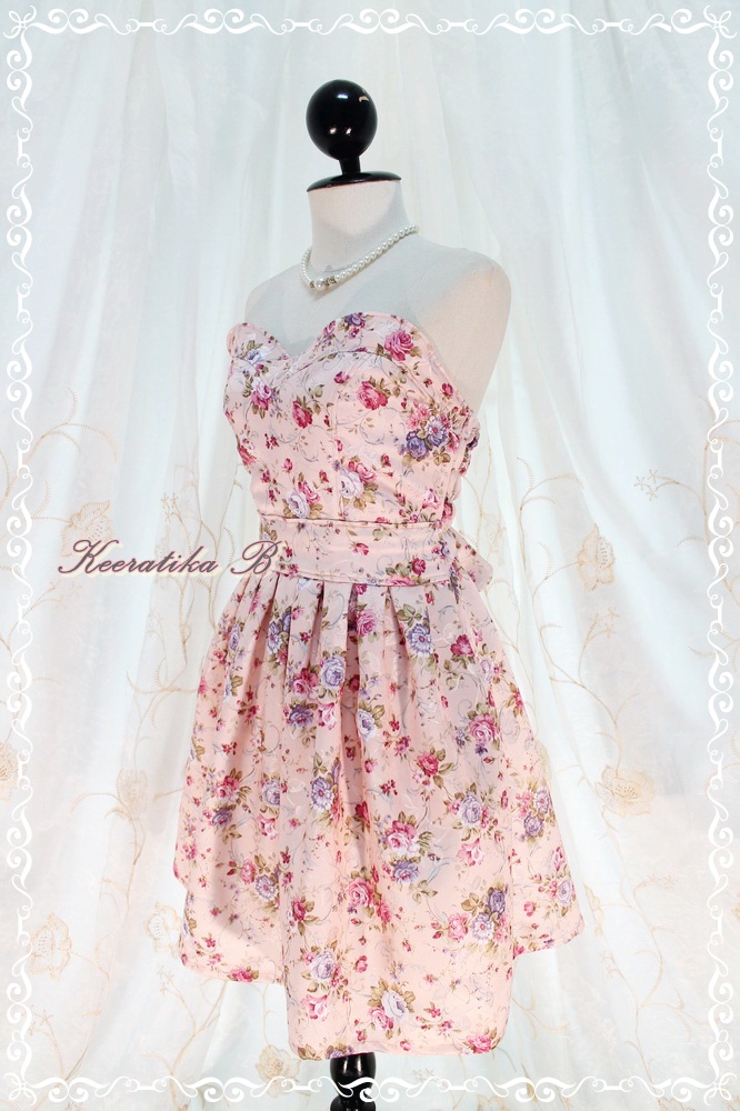 A Lovely Queen - Strapless Classic Cocktail Dress Pale Pink Playful ...